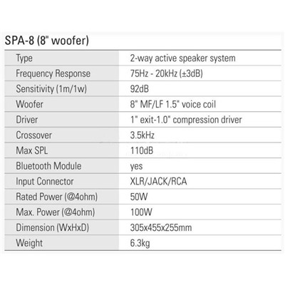 Акустическая система активная Leem SPA-8 50Вт