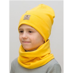 Комплект для мальчика шапка+снуд Мишель (Цвет желтый), размер 48-50; 50-52; 54-56,  хлопок 95%
