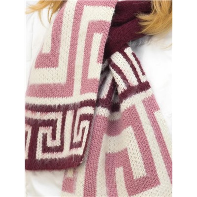 Комплект зимний женский шляпа+шарф Афина (Цвет темно-розовый), размер 54-56, шерсть 70%