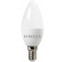 Лампа светодиодная Е14  7W теплый свет 2700K свеча C37 Eurolux 76/2/7