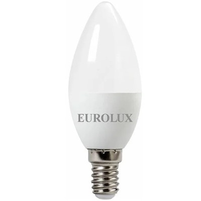 Лампа светодиодная Е14  7W холодный свет 4000К свеча C37 Eurolux 76/2/8
