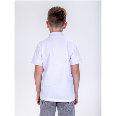 Детская футболка "Поло Молния" короткий рукав / Белый