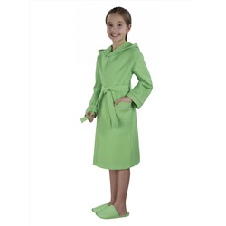 Детский халат вафельный Люкс / Зеленый