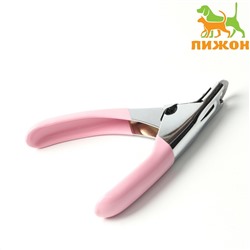 Когтерез-гильотина с прорезиненной ручкой, отверстие 7 мм, розовый Пижон