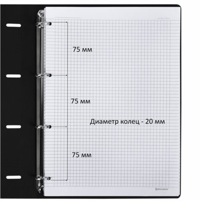 Тетрадь на кольцах А4 120л кл BRAUBERG VISTA, "Туман" ,обл иск кож, бл 70 г/м2 (за 2 шт.)