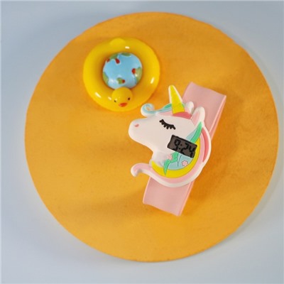 Часы наручные электронные, детские "Единорог", ремешок l-21.5 см